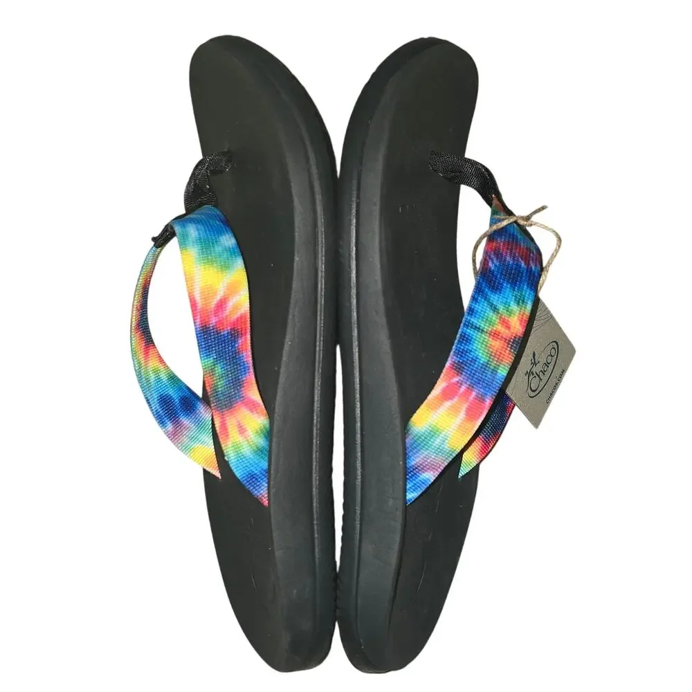 NWT, Chaco Men’s Chillos Flip Dark Tye Dye Sandals, Size 12